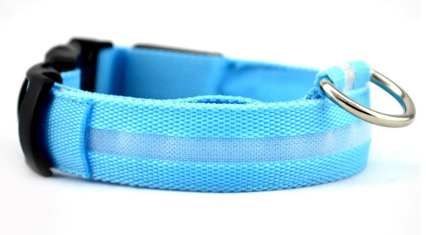 LED Dog Collar - Rechargeable Light-Up Safety Collar for Night Walks