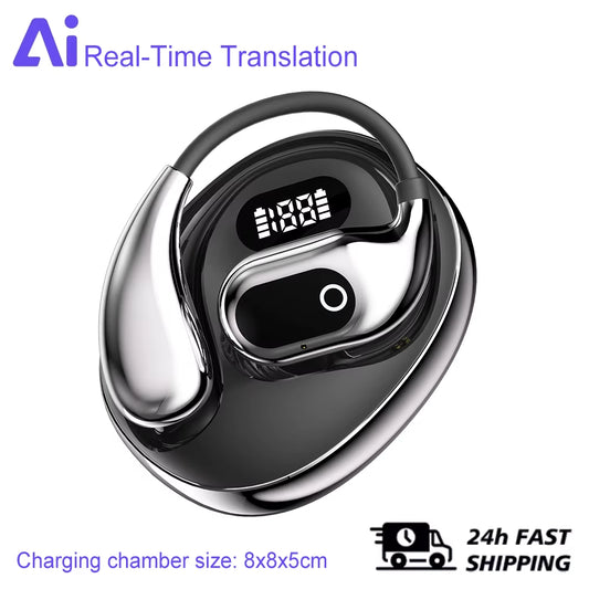 Smart Bluetooth Wireless Headphones 144 Languages Real Time Translator AI Hifi Travel Earbuds Low Latency ENC Business Earphone