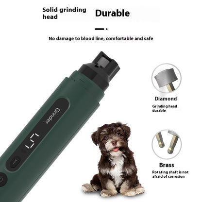 Electric Pet Nail Grinder - Rechargeable Quiet Trimmer for Dogs & Cats