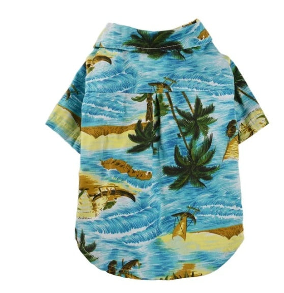 Hawaiian Dog Shirt - Cotton Summer Pet Clothing