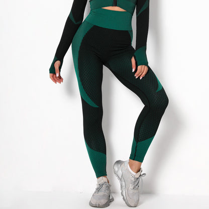 Women's Yoga Set - Long Sleeve Zip Jacket & Leggings Gym Suit