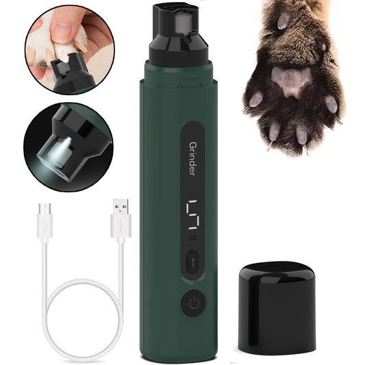 Electric Pet Nail Grinder - Rechargeable Quiet Trimmer for Dogs & Cats