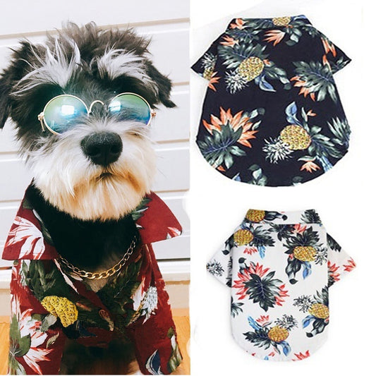 Hawaiian Dog Shirt - Cotton Summer Pet Clothing