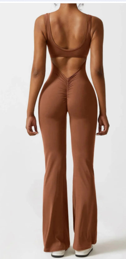 Seamless Yoga Bodysuit - Hollow Design Women's Activewear