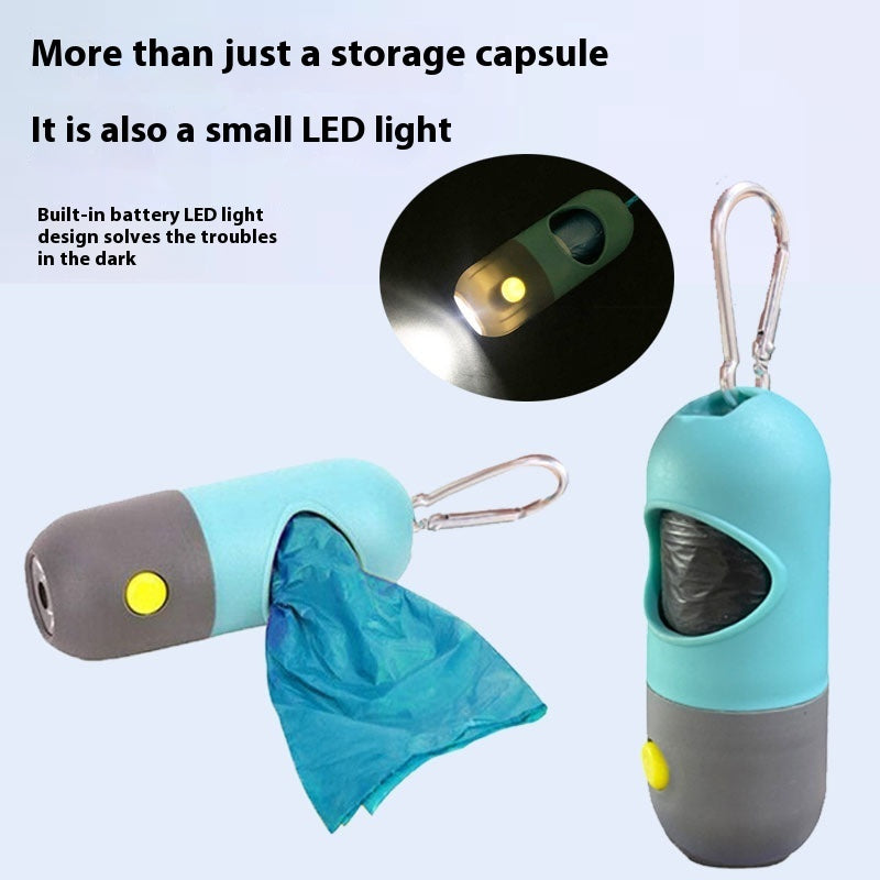 LED Light Pet Waste Bag Dispenser - Dog Poop Bag Holder with Light