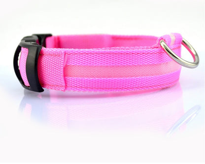 LED Dog Collar - Rechargeable Light-Up Safety Collar for Night Walks