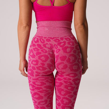 High Waist Yoga Pants - Hip Lift Leopard Print Leggings