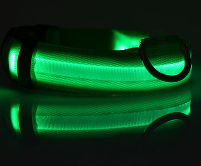 LED Dog Collar - Rechargeable Light-Up Safety Collar for Night Walks