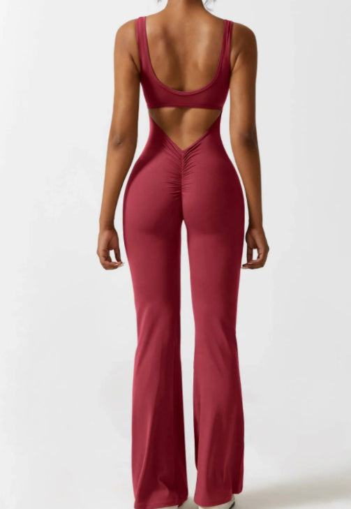 Seamless Yoga Bodysuit - Hollow Design Women's Activewear