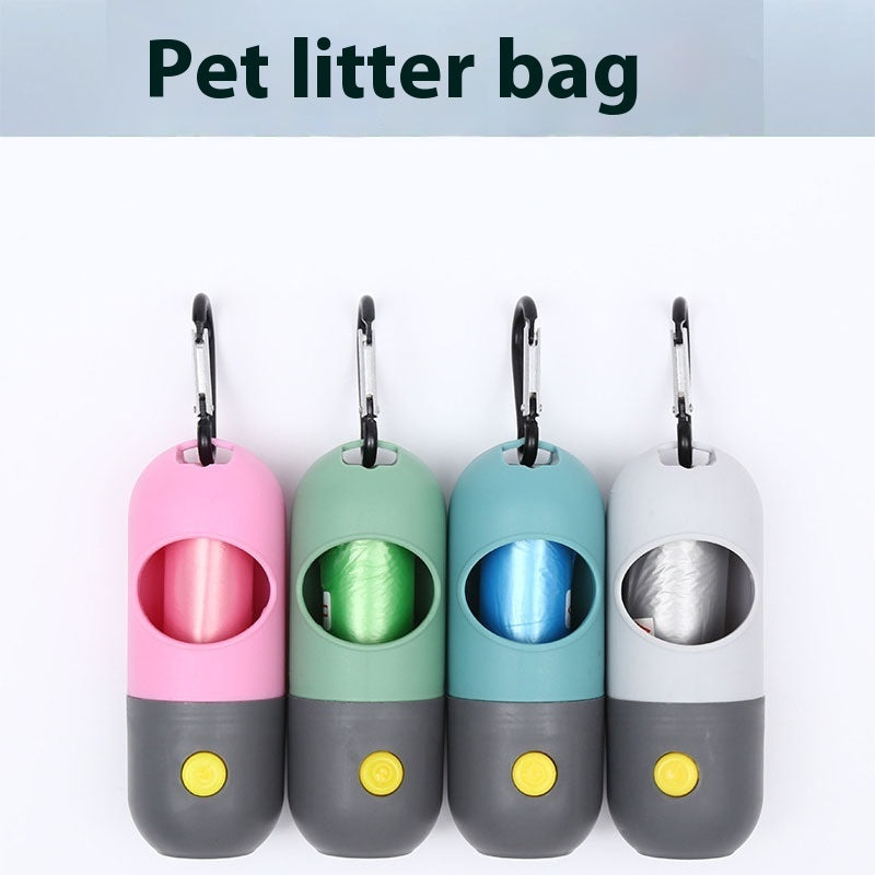 LED Light Pet Waste Bag Dispenser - Dog Poop Bag Holder with Light