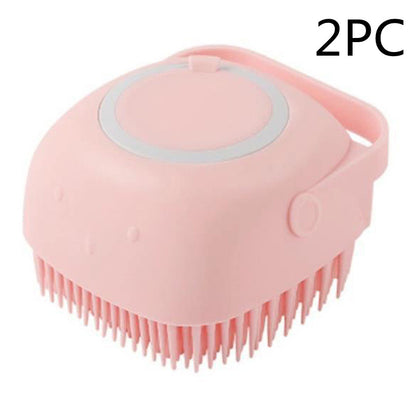 Silicone Dog Bath Brush Glove - Pet Massage & Shampoo Dispenser