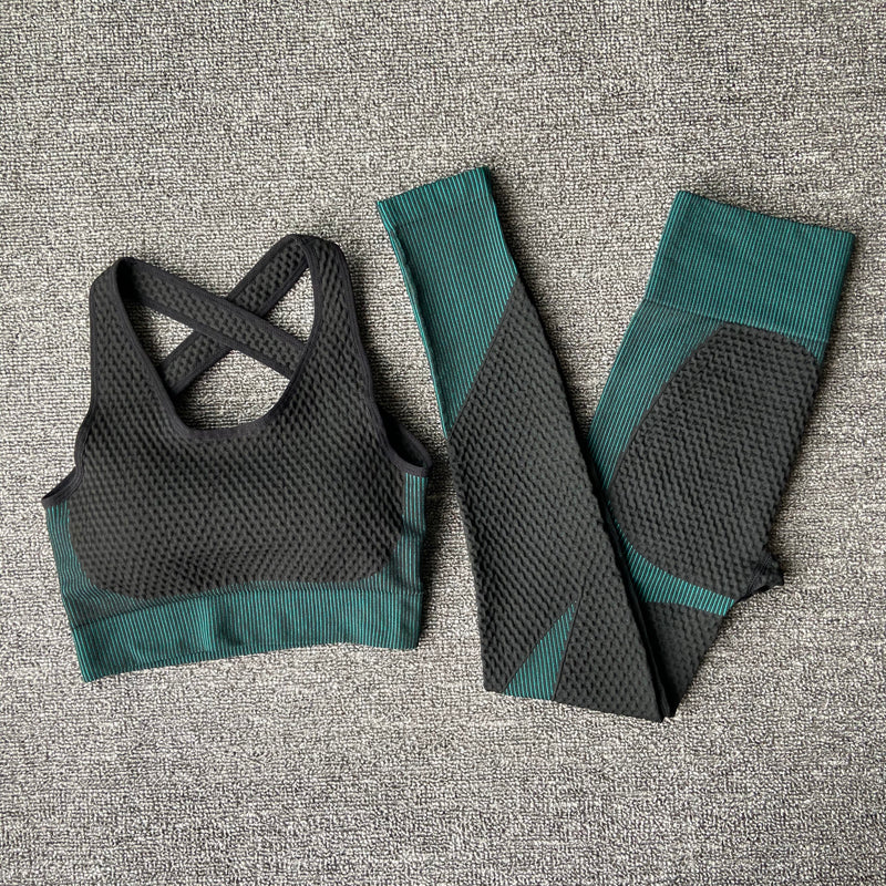 Women's Yoga Set - Long Sleeve Zip Jacket & Leggings Gym Suit