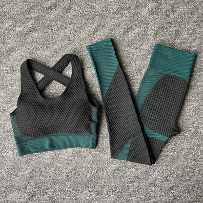 Women's Yoga Set - Long Sleeve Zip Jacket & Leggings Gym Suit