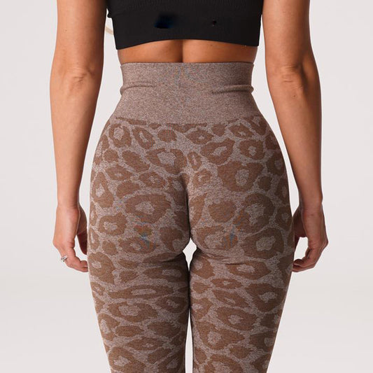 High Waist Yoga Pants - Hip Lift Leopard Print Leggings