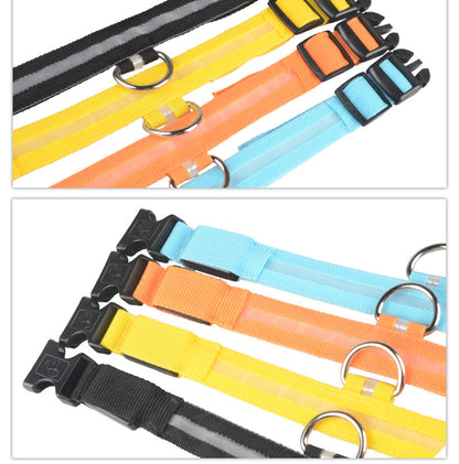 LED Dog Collar - Rechargeable Light-Up Safety Collar for Night Walks