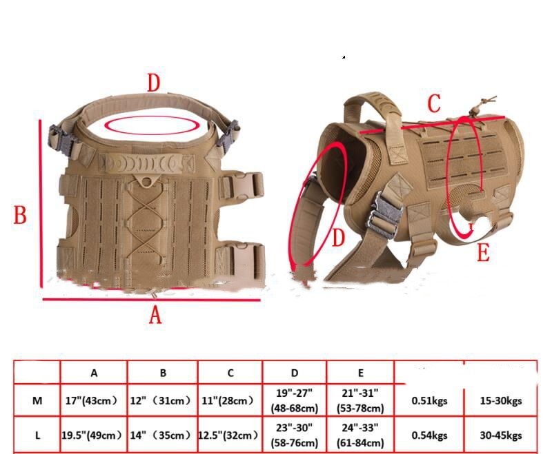 Tactical Outdoor Dog Vest - Nylon Coat with Accessories