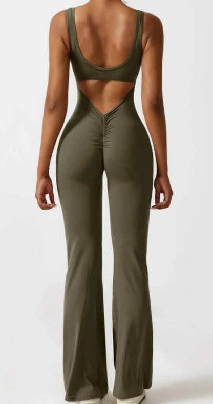 Seamless Yoga Bodysuit - Hollow Design Women's Activewear