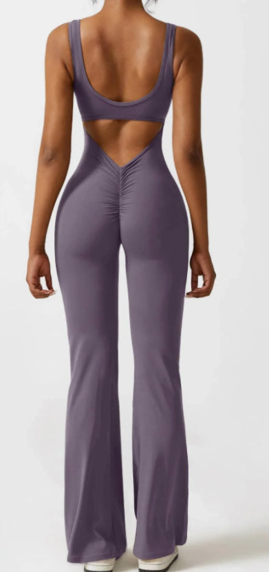 Seamless Yoga Bodysuit - Hollow Design Women's Activewear