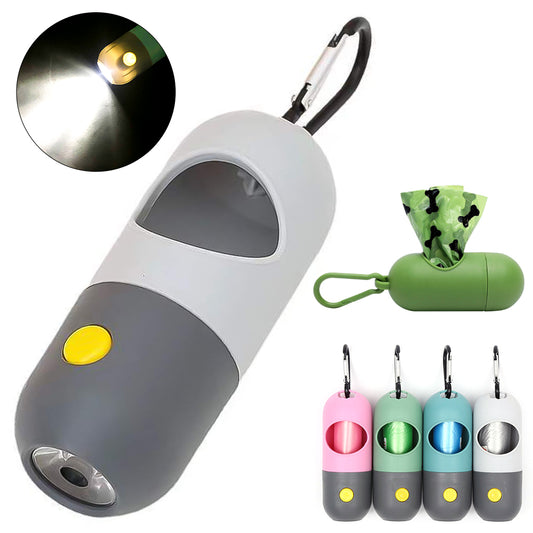 LED Light Pet Waste Bag Dispenser - Dog Poop Bag Holder with Light