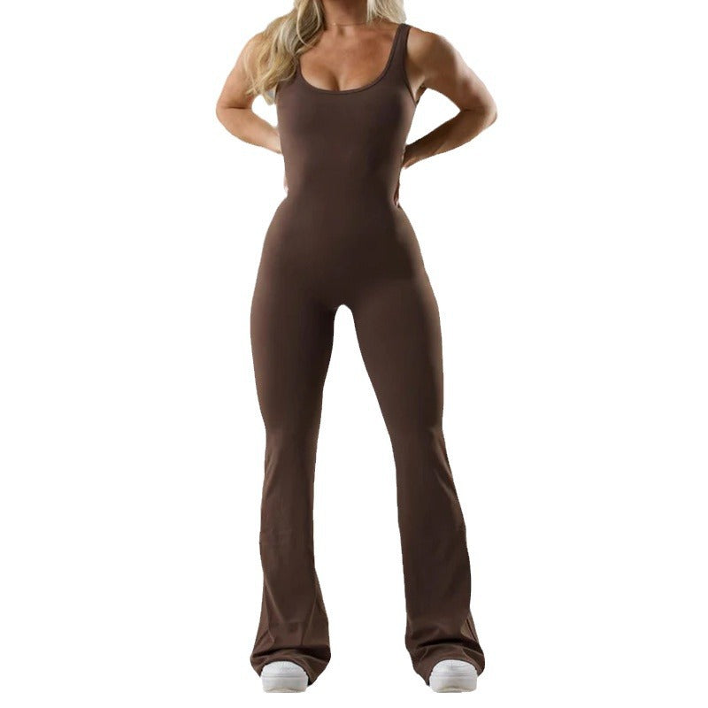 Seamless Yoga Bodysuit - Hollow Design Women's Activewear