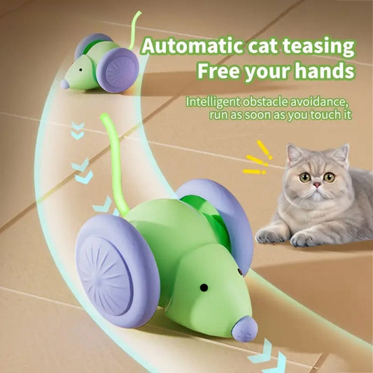 Interactive Cat Toy Electric Mouse Car - Automatic Self-Moving Teaser
