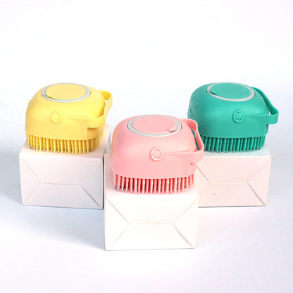Silicone Dog Bath Brush Glove - Pet Massage & Shampoo Dispenser